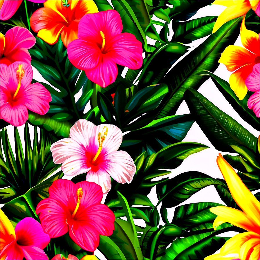 Tropical Floral Print Png 06262024 PNG image