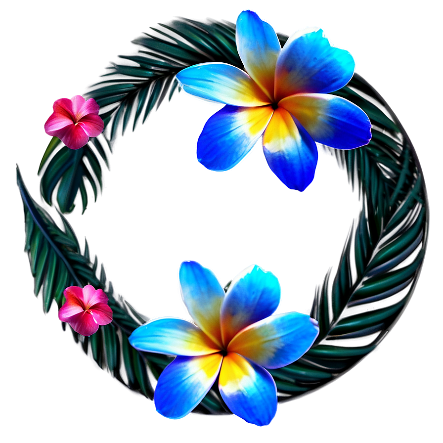 Tropical Flower Circle Png 06252024 PNG image