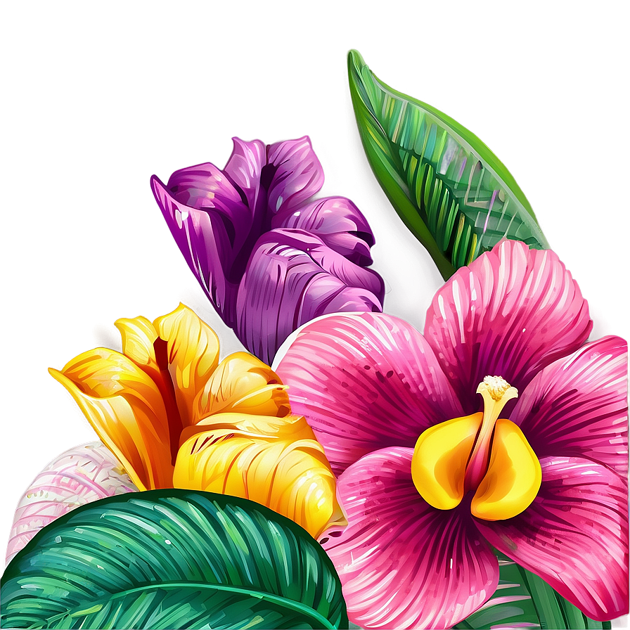 Tropical Flower Doodle Png 93 PNG image