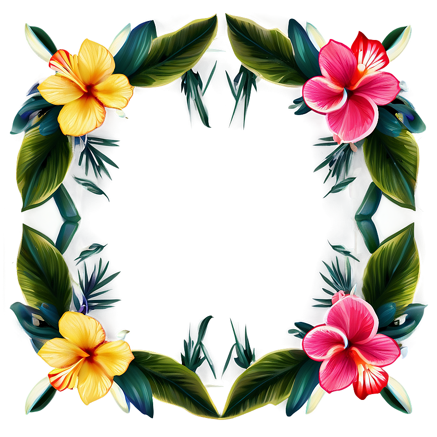 Tropical Flower Frame Png Gxv PNG image