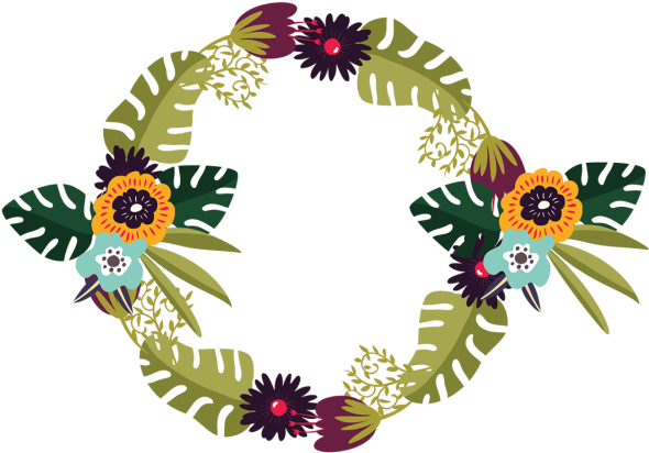 Tropical_ Flower_ Wreath_ Graphic PNG image