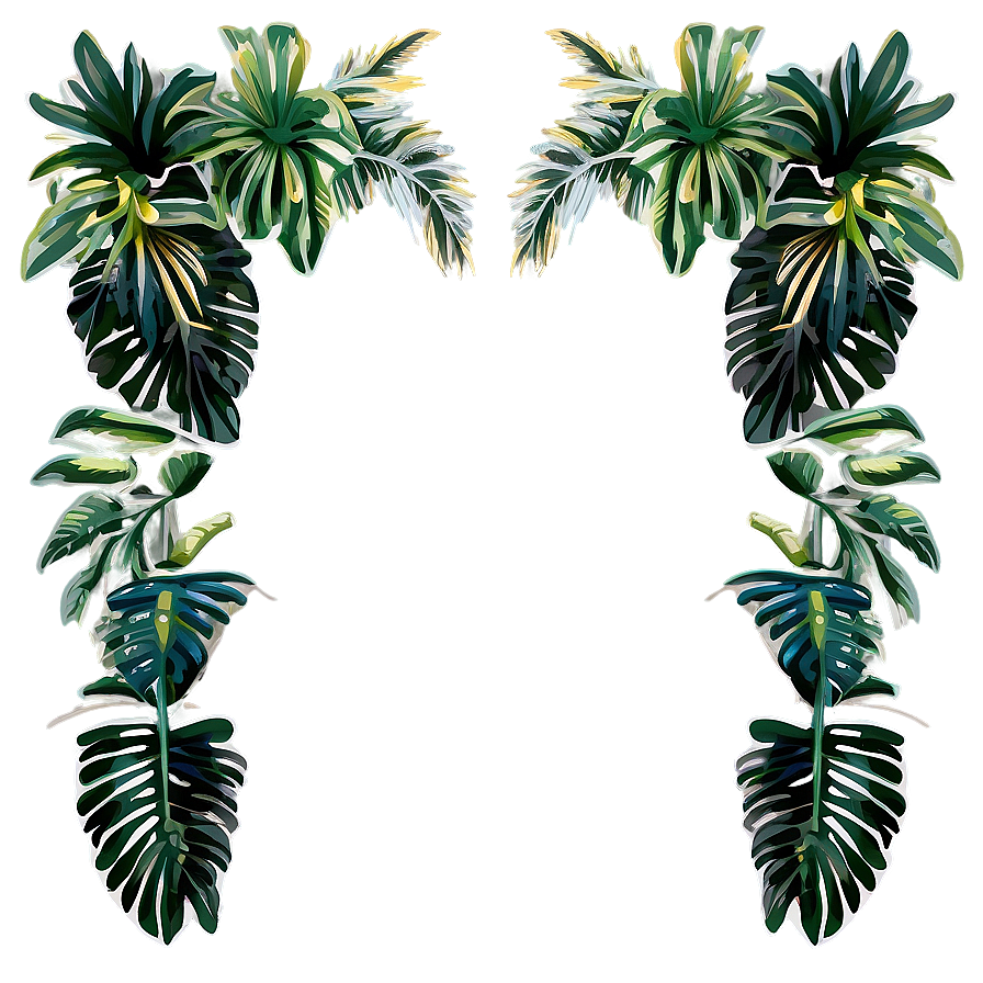 Tropical Foliage Border Png 06272024 PNG image