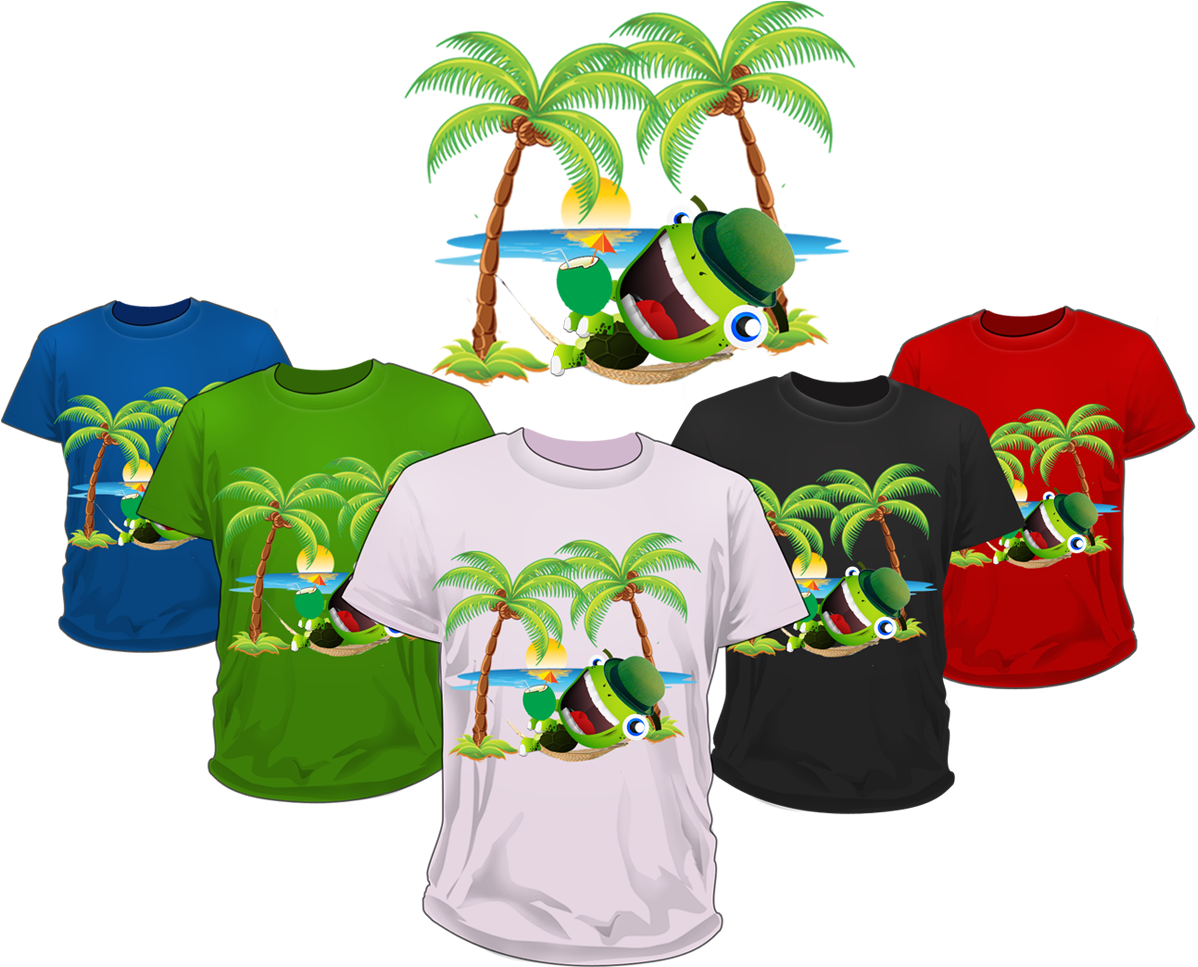 Tropical Frog T Shirt Designs PNG image