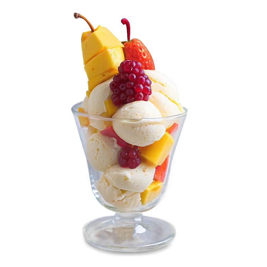 Tropical Fruit Ice Cream Sundae Png 4 PNG image