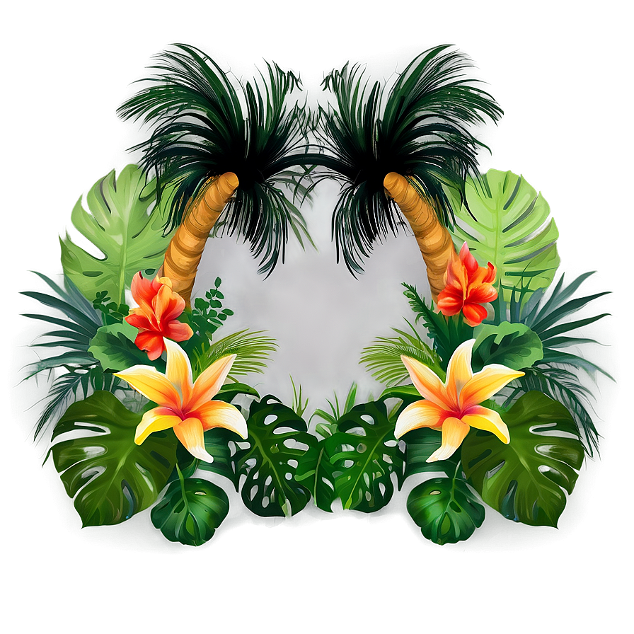 Tropical Garden Frame Png 23 PNG image