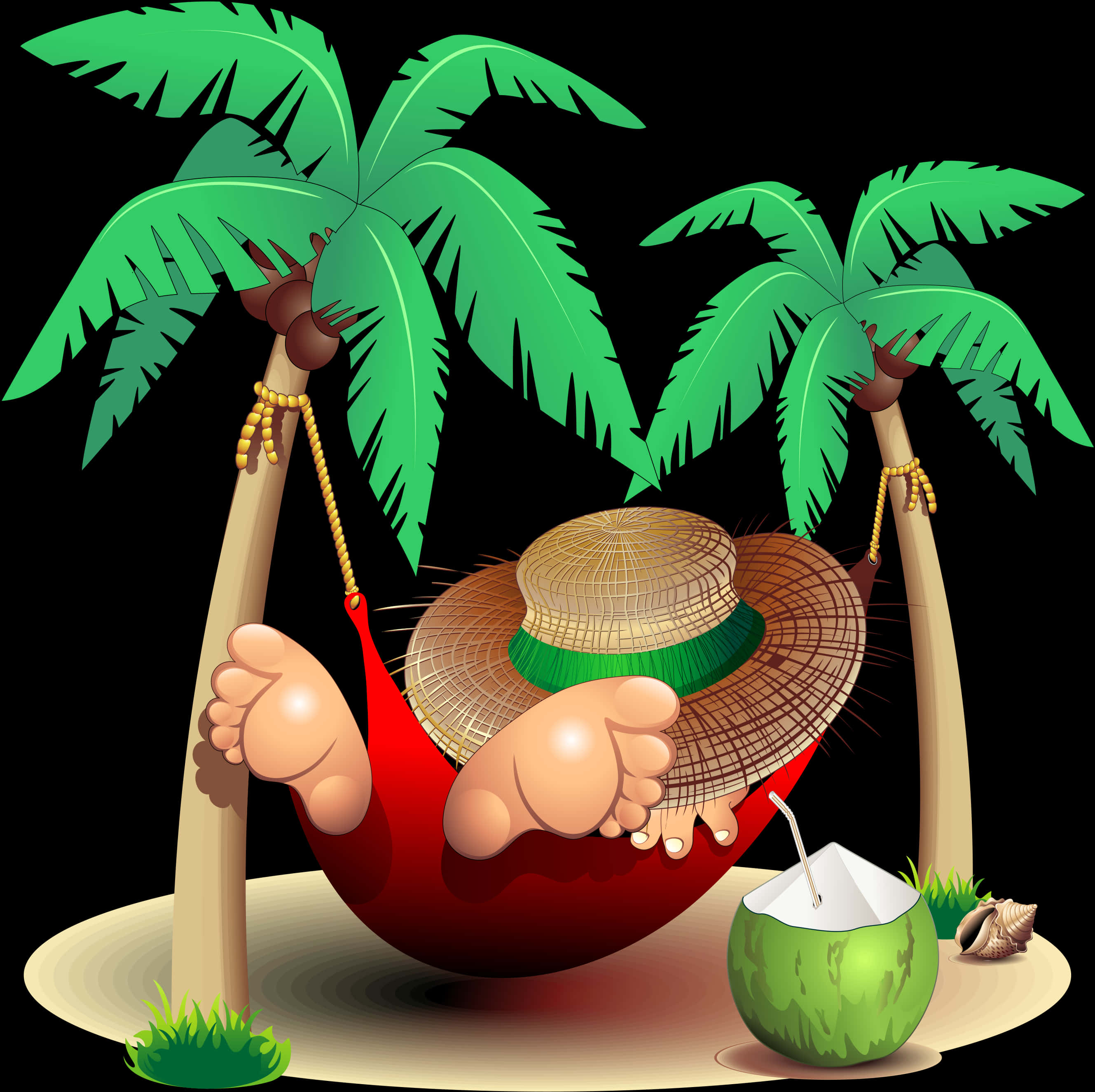 Tropical_ Hammock_ Relaxation PNG image