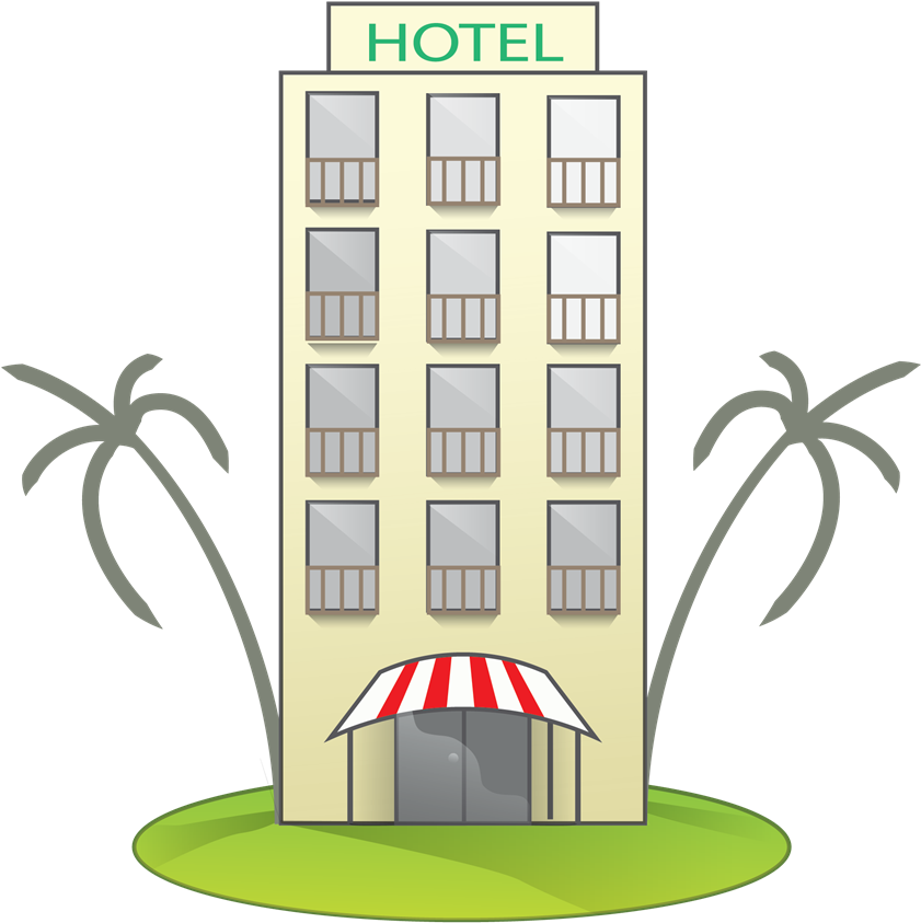 Tropical Hotel Illustration PNG image