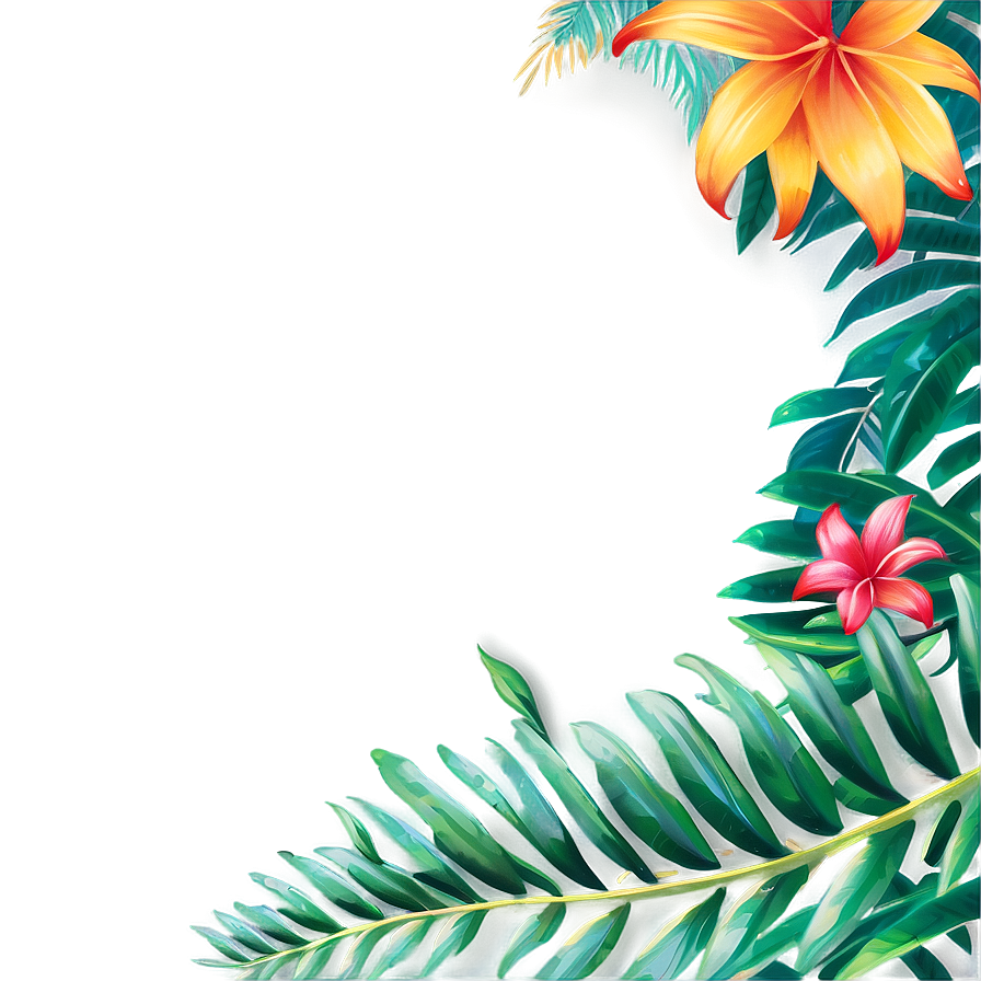 Tropical Leaf Border Png 96 PNG image