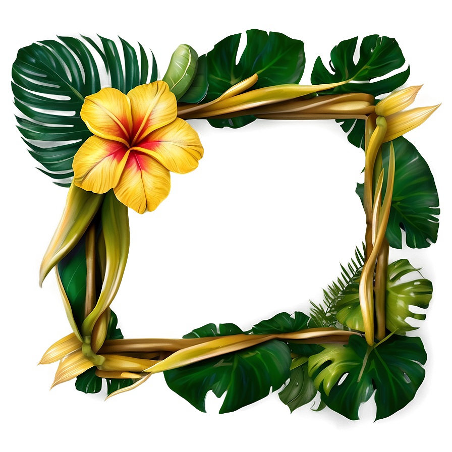 Tropical Leaf Frame Png 06122024 PNG image