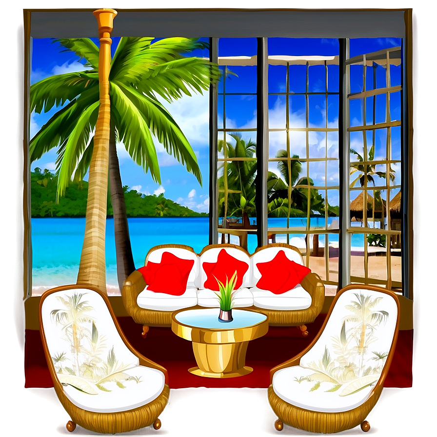 Tropical Living Room Escape Png Rft12 PNG image