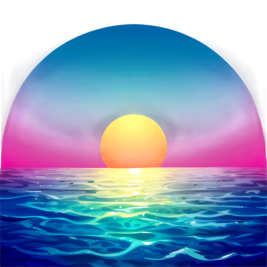 Tropical Ocean Sunset Png 05212024 PNG image