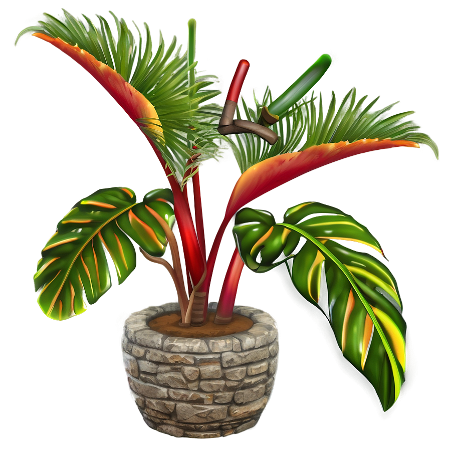 Tropical Plant Art Png Yqe PNG image