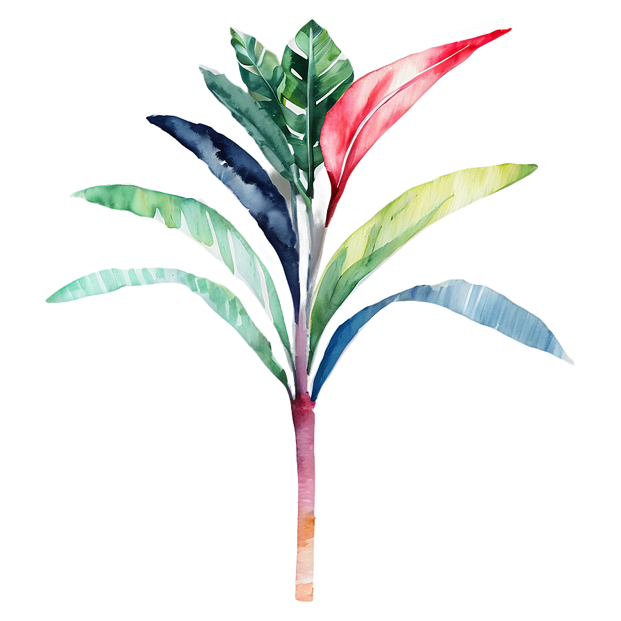 Tropical Plant Watercolor Png Yxm PNG image