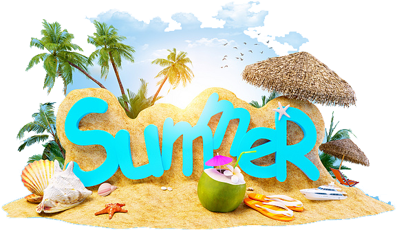 Tropical Summer Holiday Concept PNG image