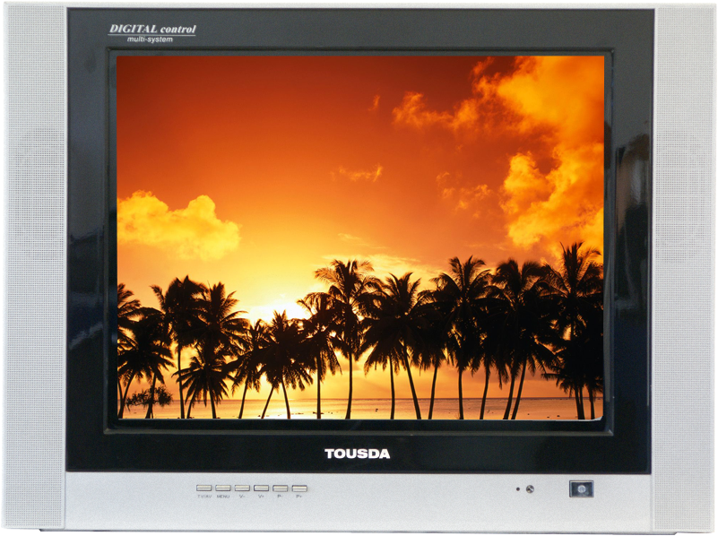 Tropical Sunset C R T Monitor Display PNG image