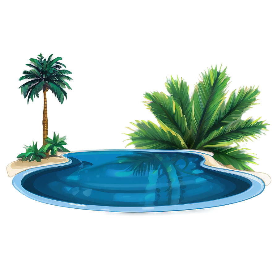 Tropical Swimming Pool Png 06122024 PNG image