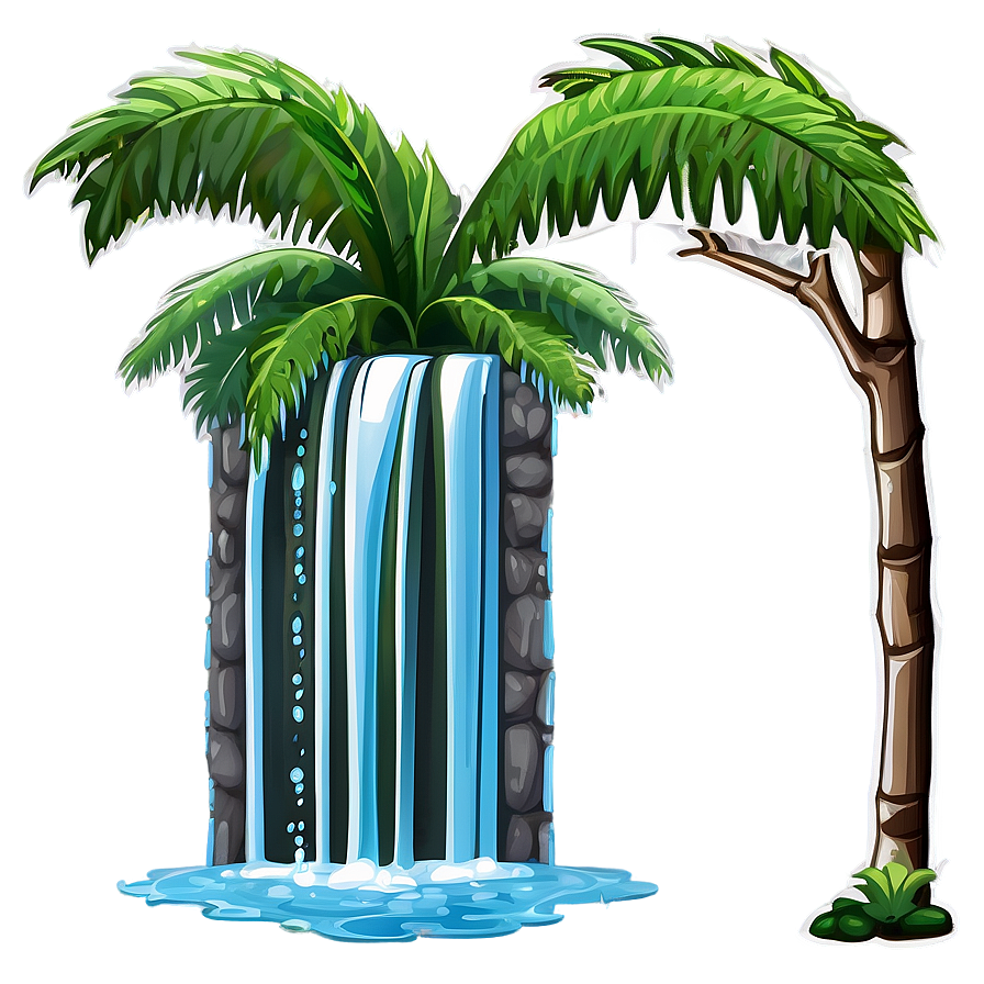 Tropical Waterfall Paradise Png 2 PNG image