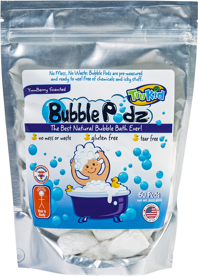 Tru Kid Bubble Podz Natural Bath Product PNG image