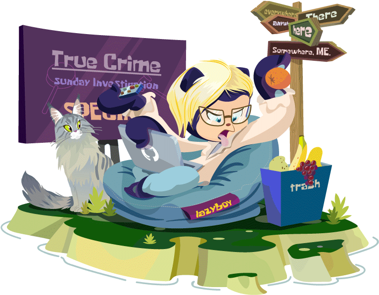 True Crime Streaming Illustration PNG image