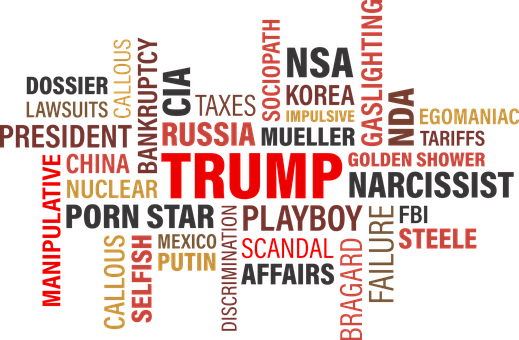 Trump Controversial Keywords Cloud PNG image