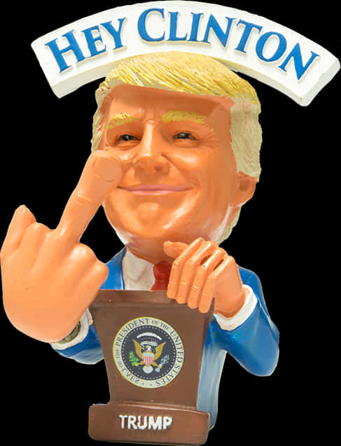 Trump Figure Gesture Middle Finger PNG image