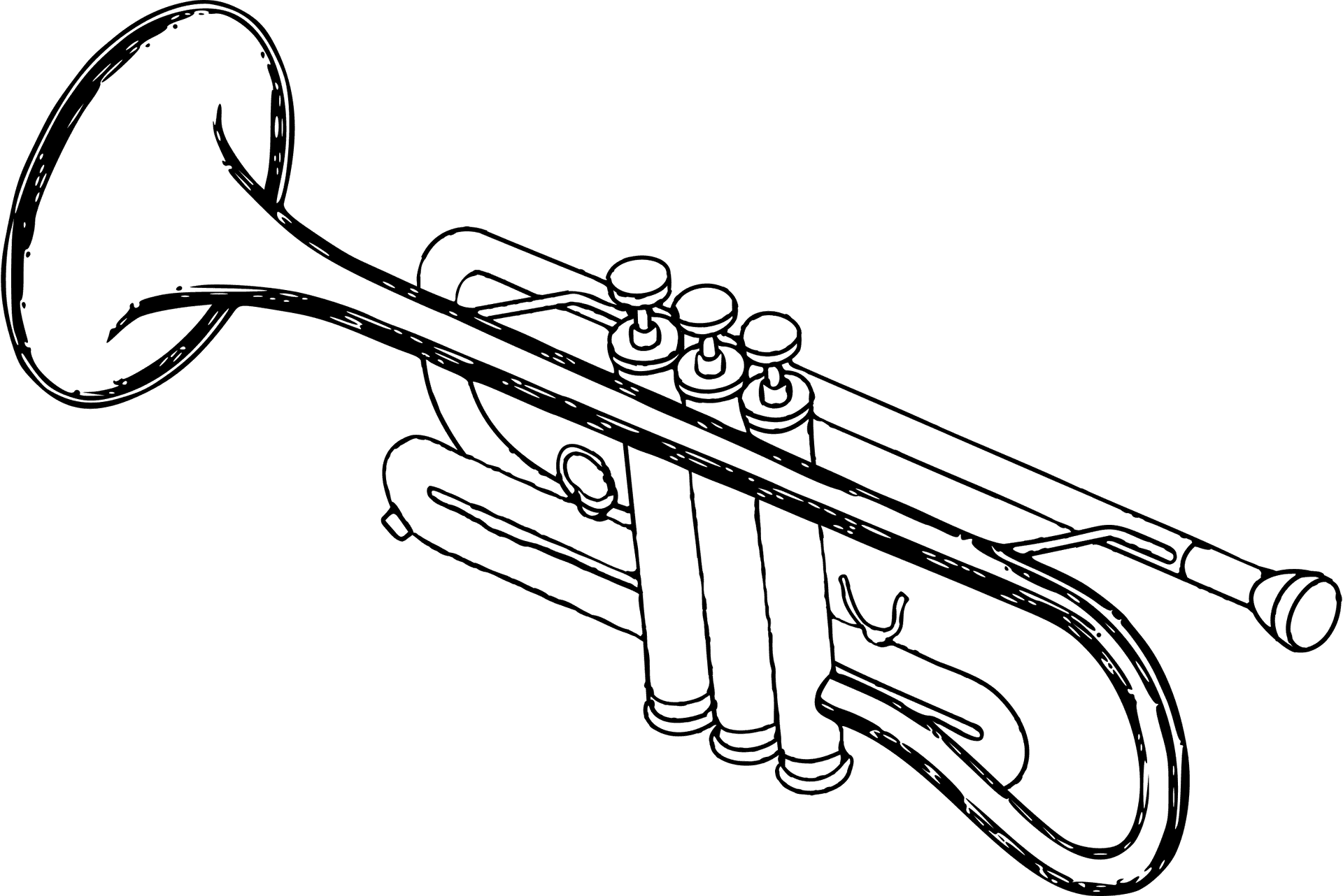 Trumpet Line Art Illustration PNG image
