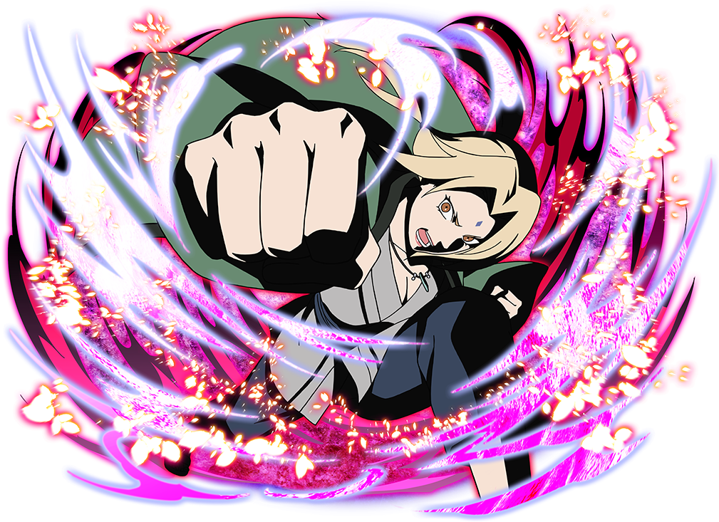 Tsunade Powerful Punch Anime Art PNG image
