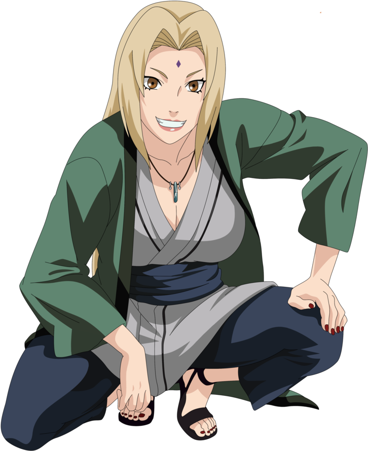Tsunade Sitting Pose Naruto Anime PNG Image Tsunade Sitting Pose Naruto Anime PNG Image