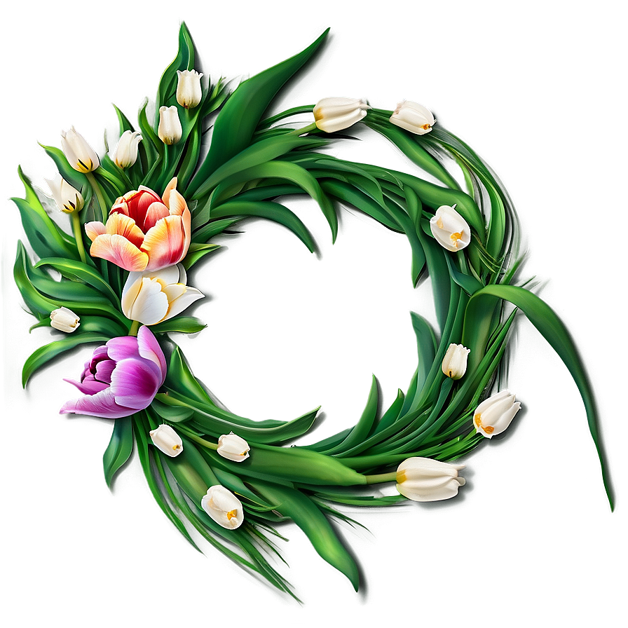 Tulip Wreath Png Pbi52 PNG image
