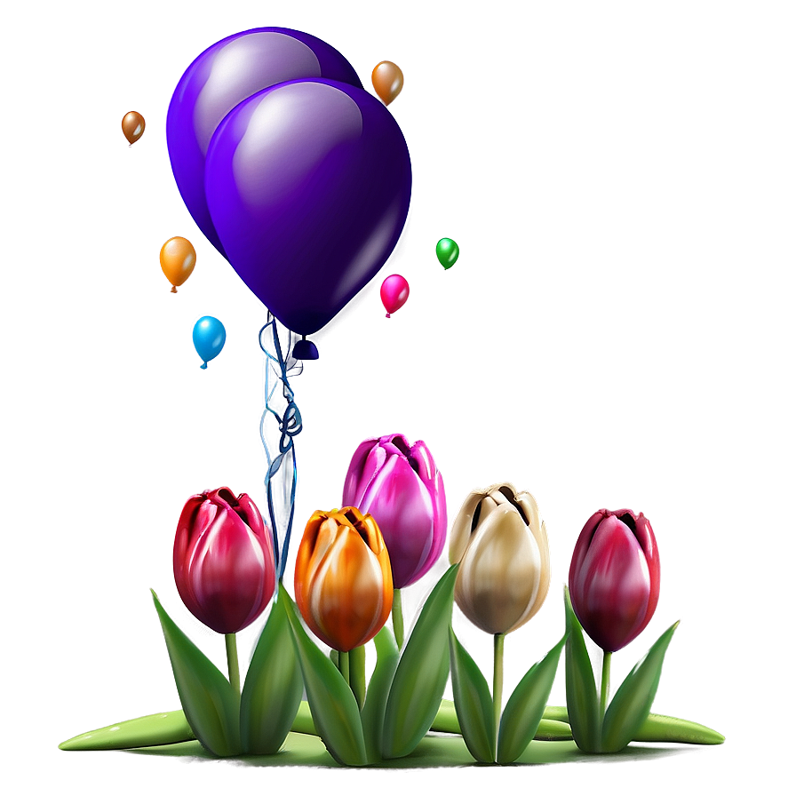 Tulips And Balloons Png 05242024 PNG image