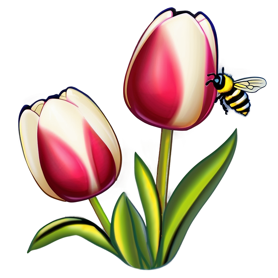 Tulips And Bees Png Yqo PNG image