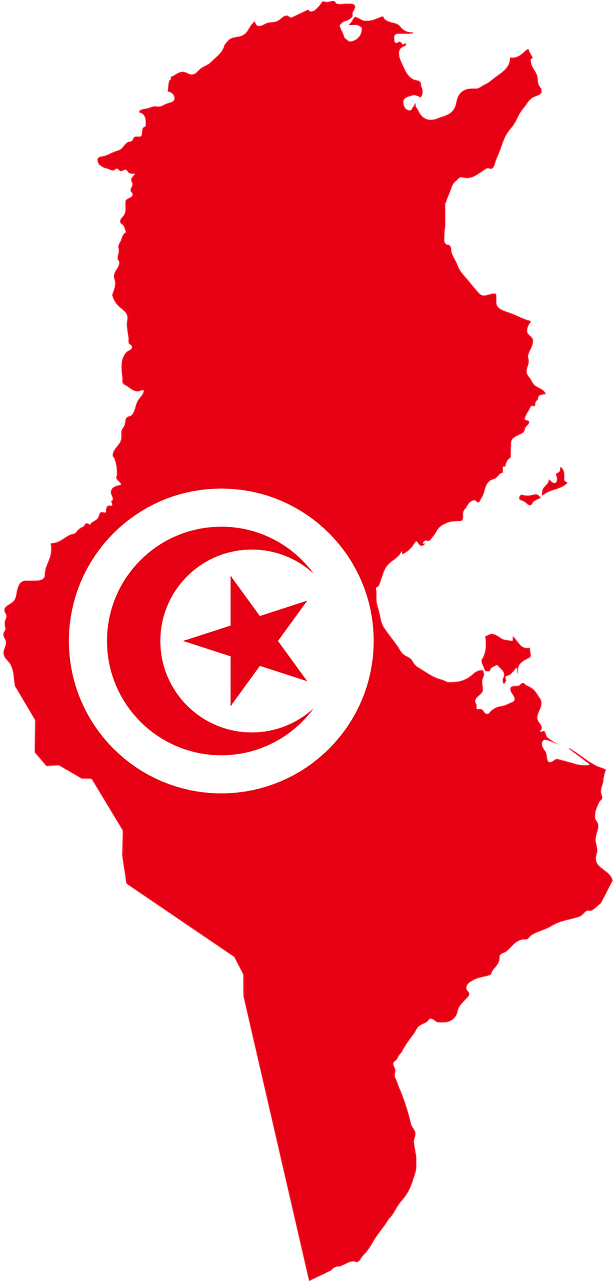 Tunisia Map Flag Overlay PNG image