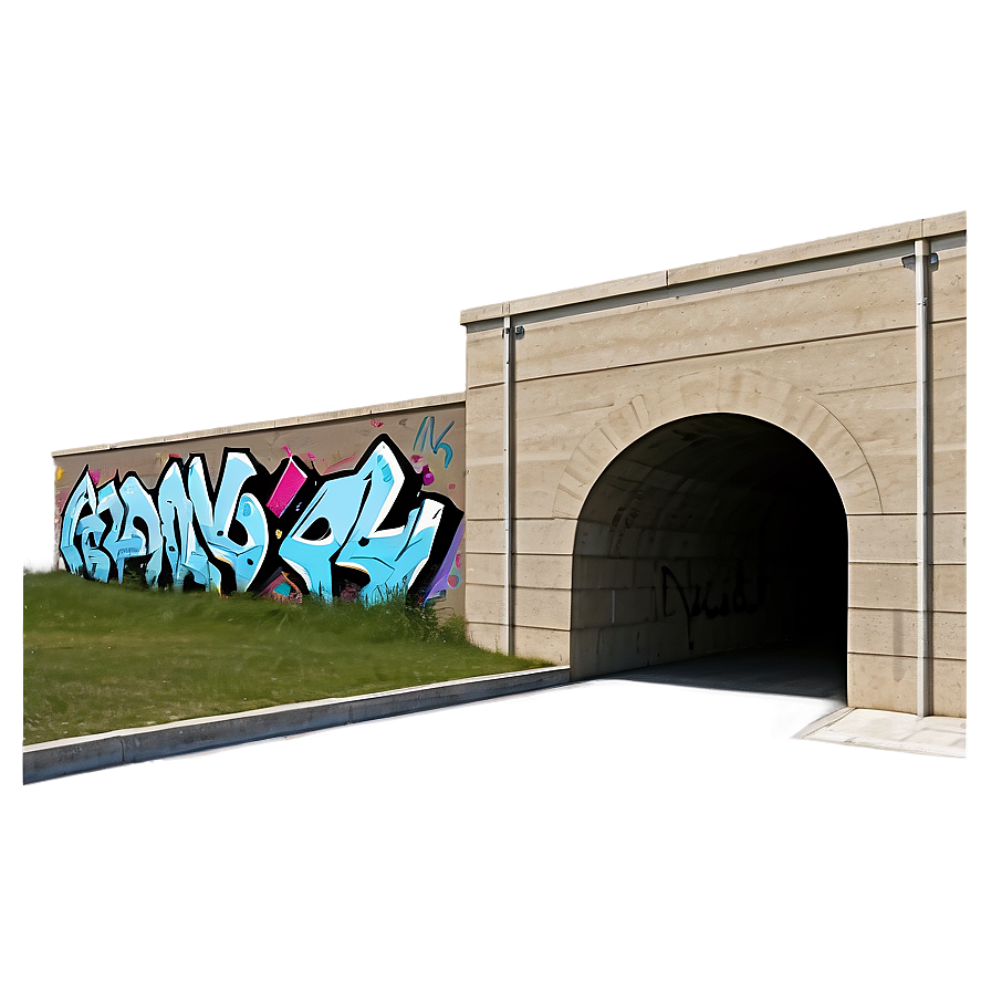 Tunnel With Graffiti Walls Png 06242024 PNG image