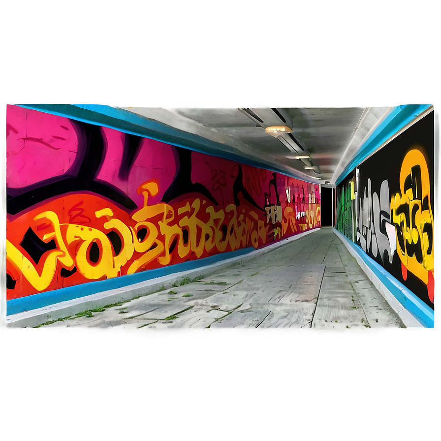 Tunnel With Graffiti Walls Png 40 PNG image