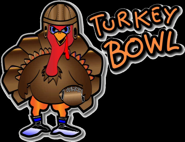 Turkey Bowl Cartoon Mascot PNG image