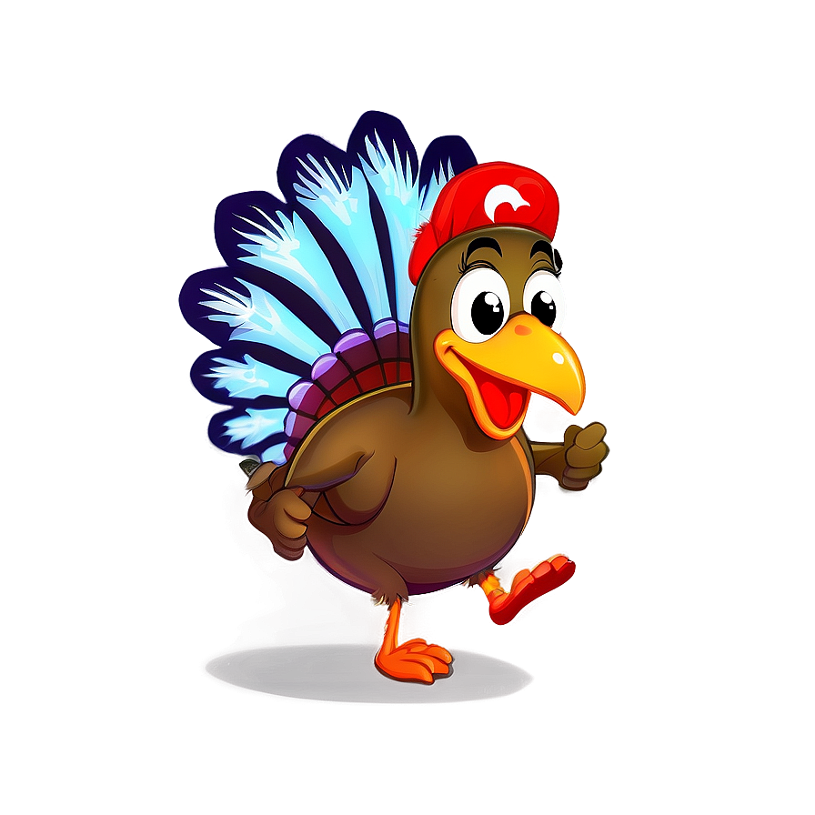 Turkey Cartoon Running Png 06272024 PNG image