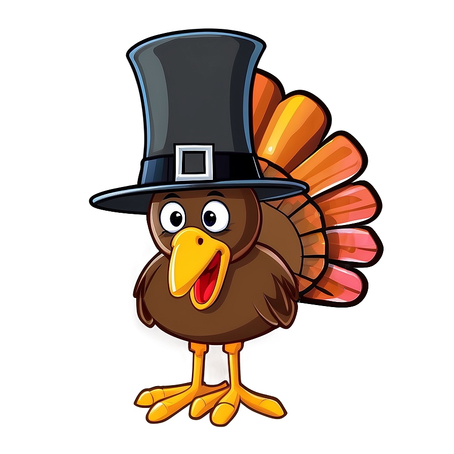 Turkey Cartoon With Hat Png 06272024 PNG image