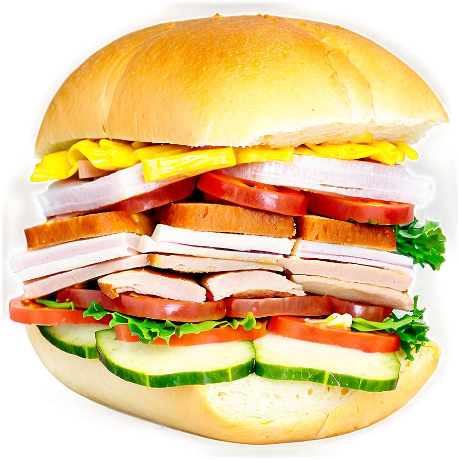 Turkey Sub Sandwich Png 06272024 PNG image