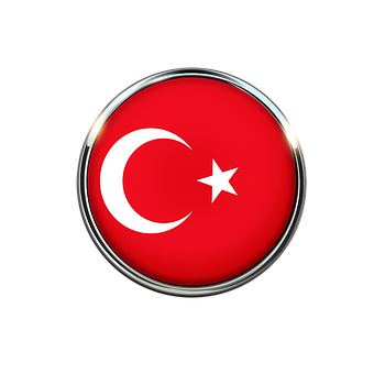 Turkish Flag Button Design PNG image