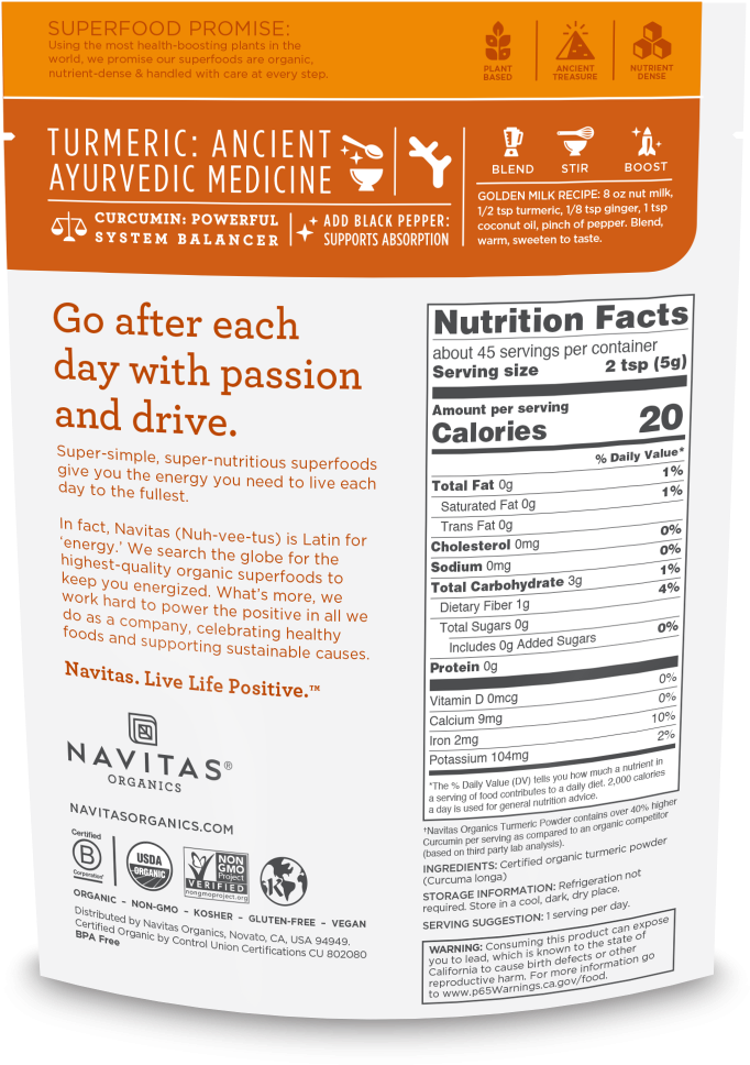 Turmeric Superfood Promotion Navitas Organics PNG image