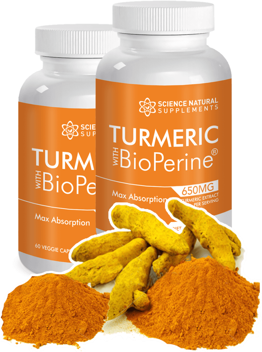 Turmeric Supplement Bottleswith Bio Perine PNG image