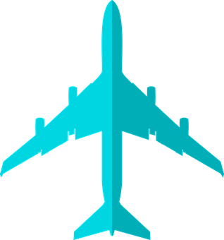 Turquoise Airplane Silhouette PNG image