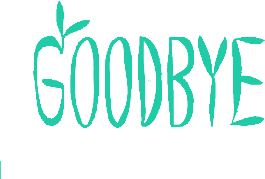 Turquoise Goodbye Text PNG image
