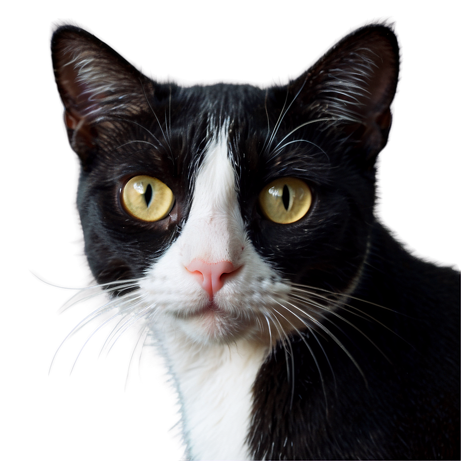 Tuxedo Cat Face Close-up Png 16 PNG image