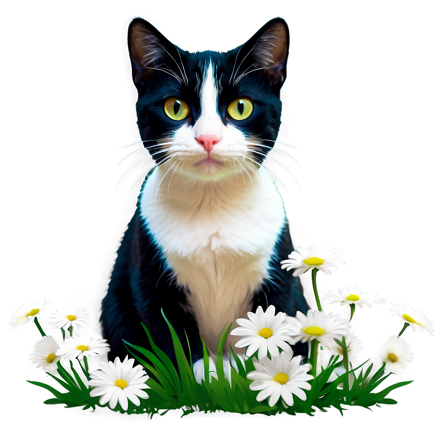 Tuxedo Cat With Flowers Png Efd76 PNG image