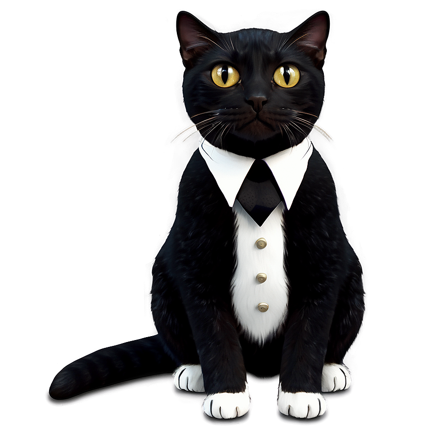 Tuxedo Cat With Red Collar Png Mvr PNG image