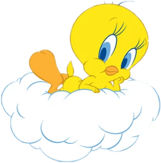 Tweety Bird On Cloud PNG image