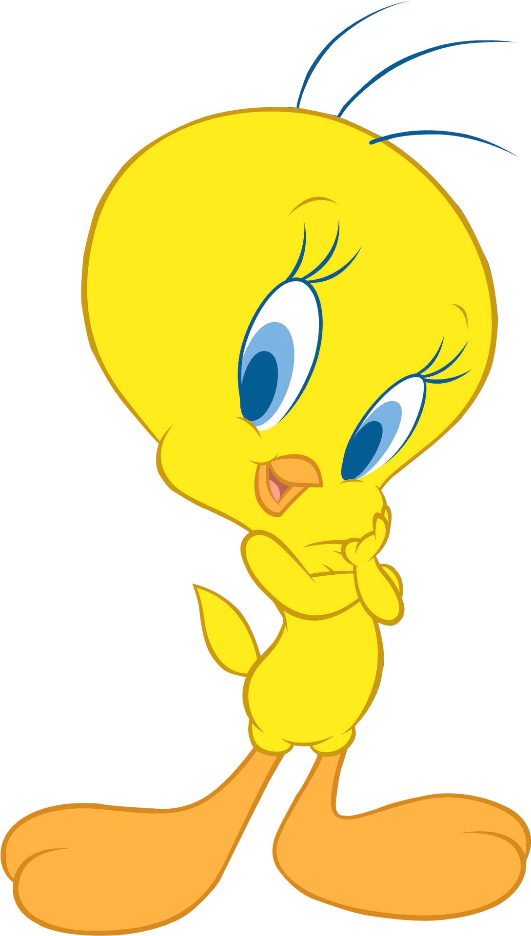 Tweety Bird Thinking Pose PNG image