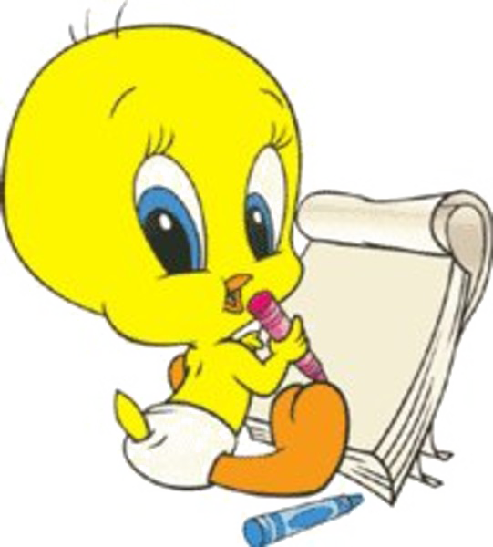 Tweety Drawingon Paper PNG image