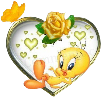 Tweety Heart Frame PNG image